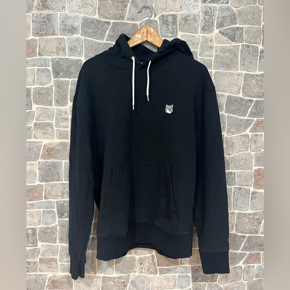 Black Maison Kitsune Hoodie in X-Large